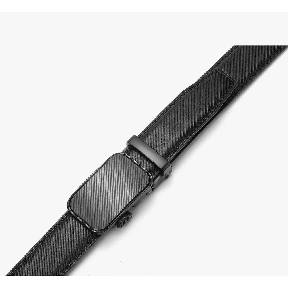 Marino Mens Dress Belt Genuine Leather Ratchet Buckle Black 51